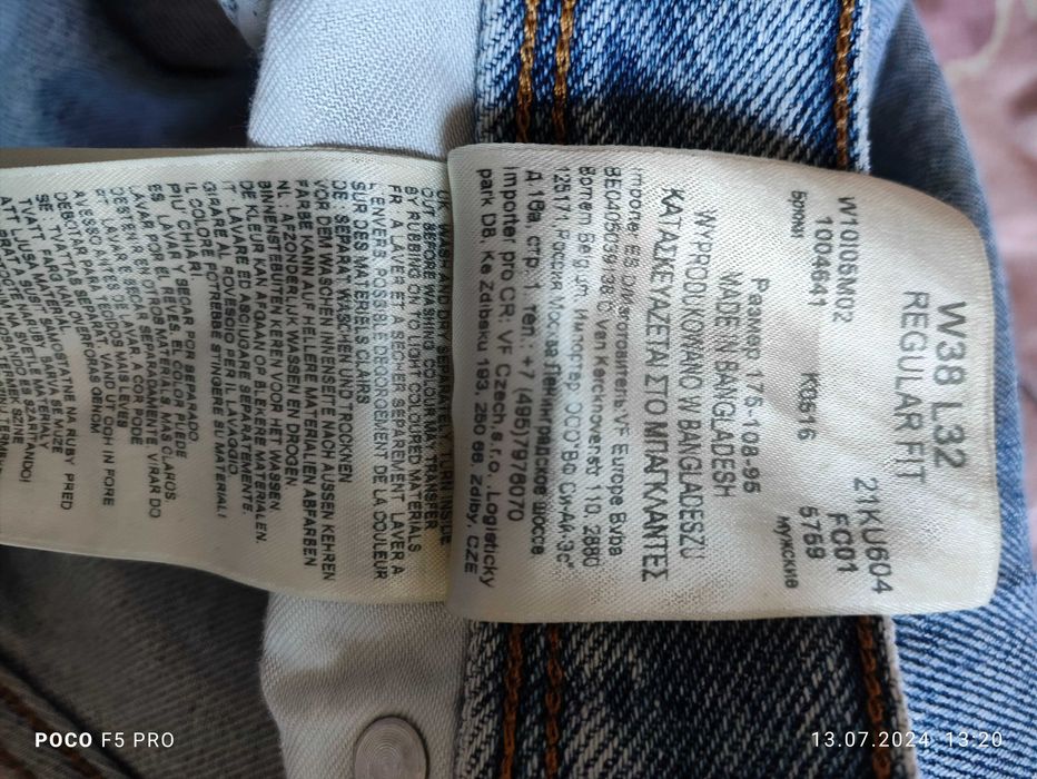 Джинсы Wrangler,regular fit(USA)34/32,Wrangler, regular fit(USA)38/32,
