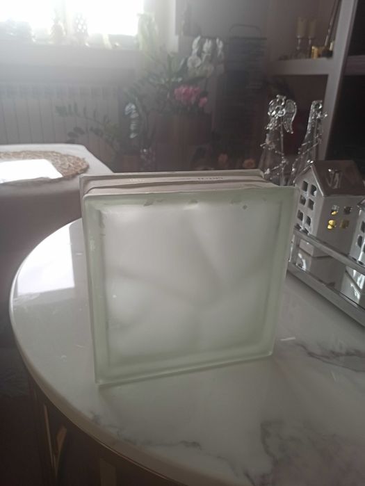 Luxfery, pustaki szklane, mleczne, chmurka, nowe 19cm x19cm x8cm