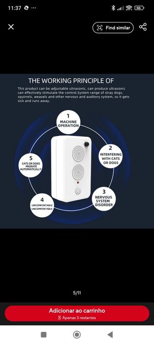 Aparelho ultrasonico latir dos caes