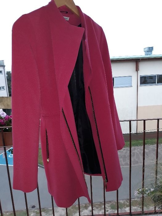 elegancki płaszcz, płaszczyk, fuksja