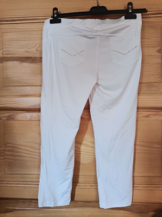 Legginsy białe z cyrkoniami 3/4