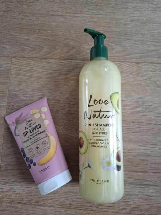 Zestaw do włosów Oriflame Love Nature Szampon 500ml + Odżywka NOWY