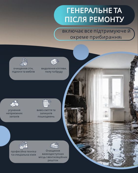 Клінінг | Прибирання квартир, будинків, офісів, після ремонту, пожежі, затоплення | Генеральне прибирання | Avelis Clean