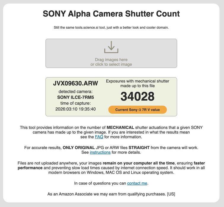 Câmara Sony a7R V (full-frame, 61 MP)