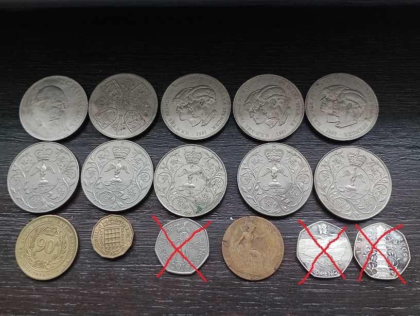 Zestaw monet anglia (13 sztuk)