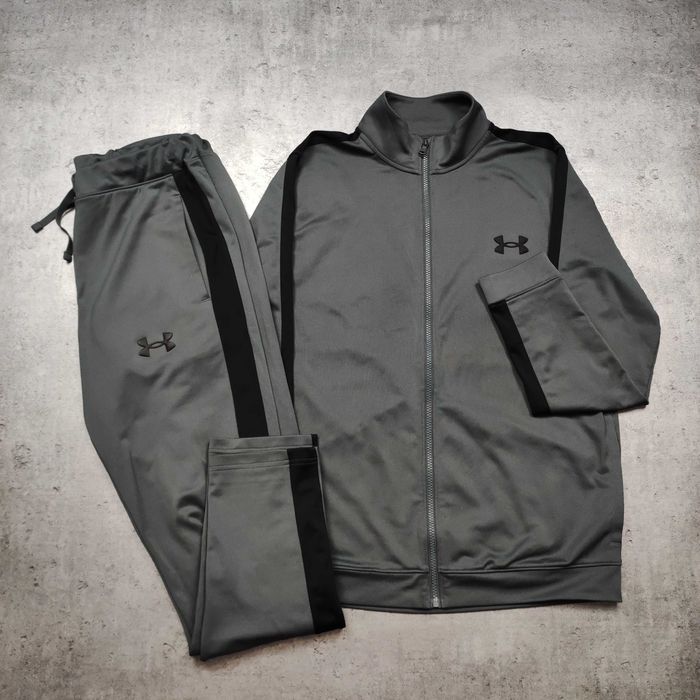MĘSKI Zestaw Komplet PREMIUM Sportowy Under Armour Szary Logo Siłownia