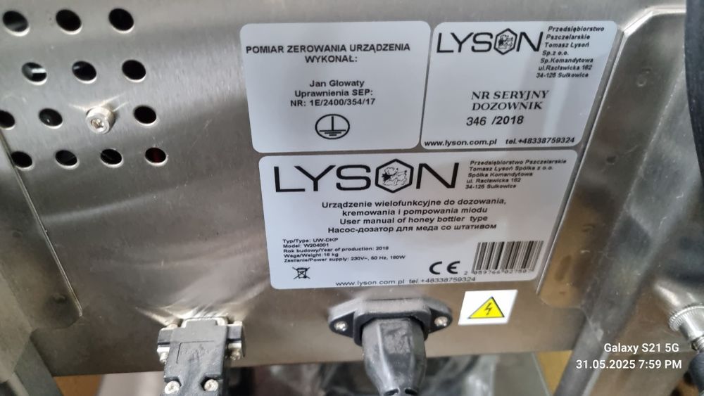 Dozownik , pompa do miodu Łysoń