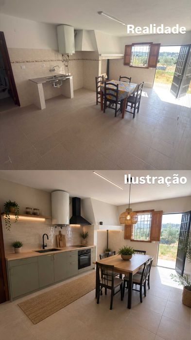 Moradia T3 com garagem e terreno à venda em Água Travessa- Abrantes