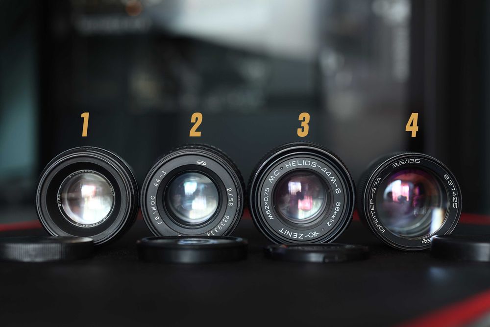 Гелiос 44-2,Гелiос 44-3,Гелiос 44-М6,Юпитер 37А. Колекція об’єктивів