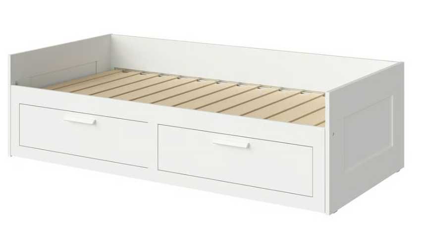 BRIMNES Cama indiv/dupla c/2 gav, branco, 80x200 cm