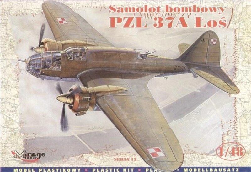 PZL-37A Łoś Polski Samolot Bombowy Mirage Hobby oprawa: pudełko