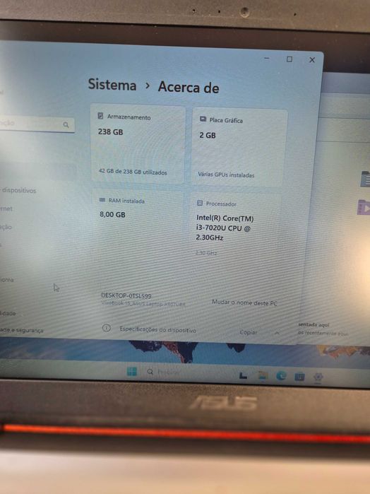 Asus F507 processador I3-7020u, muito bom estado