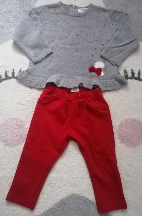Komplet Mayoral sweterek + spodnie dla dziewczynki rozmiar 80