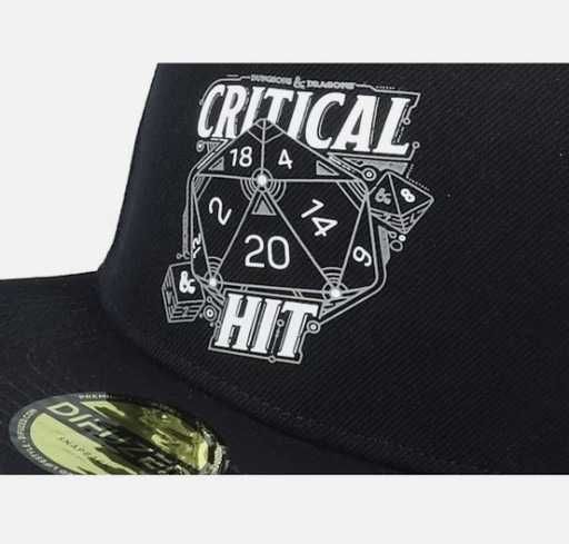 Kultowa czapka DUNGEONS & DRAGONS - Critical HIT - Black Snapback