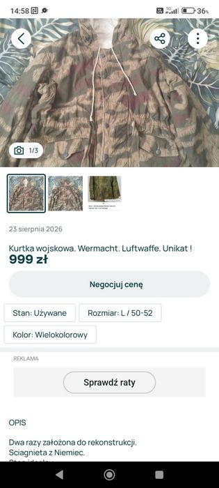 Kurtka Wojskowa. Wermacht.
