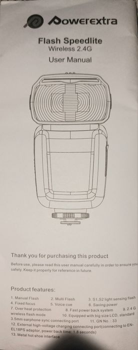 Нова Вспишка спалах Flash Speedlite 2.4G