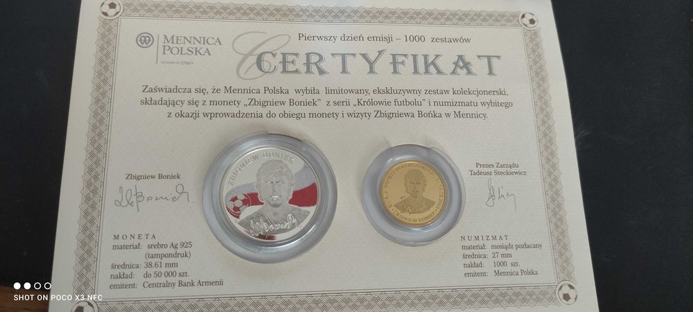 Zestaw medali kolekcjonerskich "Królowie Futbolu" Zbigniew BONIEK 2009