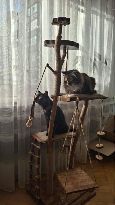 Дряпалка, кігтеточка для котів з натурального дерева, ручна робота
