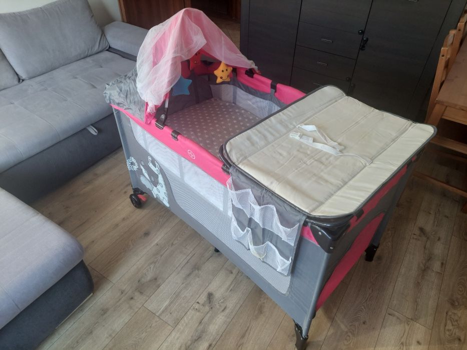 Łóżeczko turystyczne BABY COO dwupoziomowe 120x60 + materac