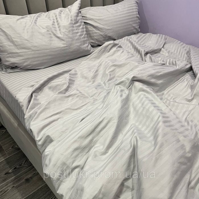 Страйп сатин постільна білизна постельное белье від виробника