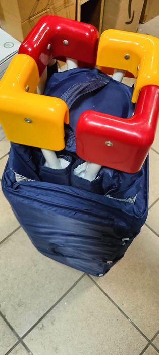 Łóżeczko turystyczne dziecięce składane granatowe