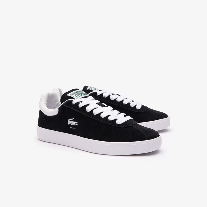 Чорні замшеві жіночі кеди Lacoste