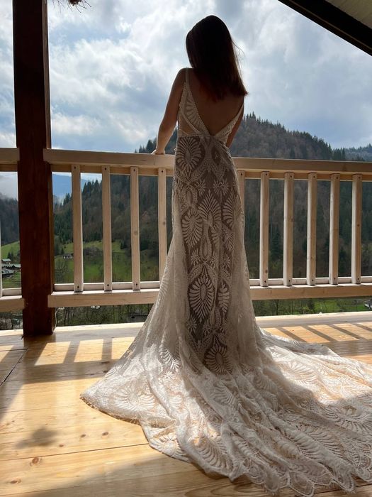 Весільне выпускне плаття Весільна сукня мереживо s бохо