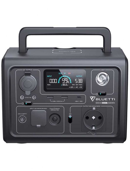 Bluetti EB3A, 600 Вт 268 Вт*год Для газового КОТЛА UPS, ДБЖ станція