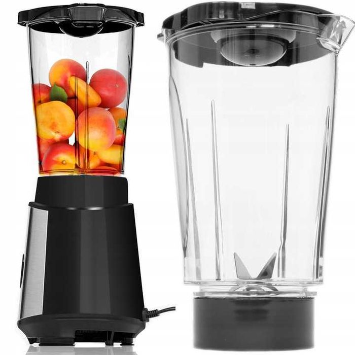 BLENDER kielichowy DO KOKTAJLI 1200W + 2x bidon ZESTAW -  MOCNY 10w1