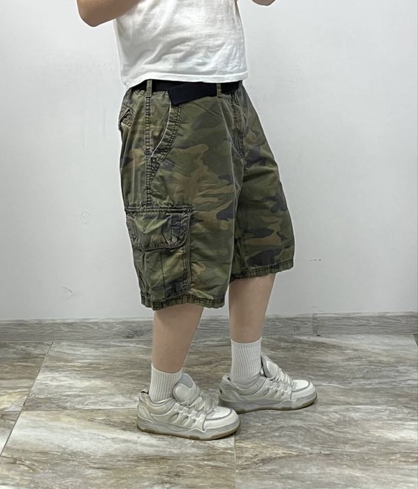 Вінтажні широкі шорти камо BAGGY camo rap shorts широкие шорты бегги карго реп