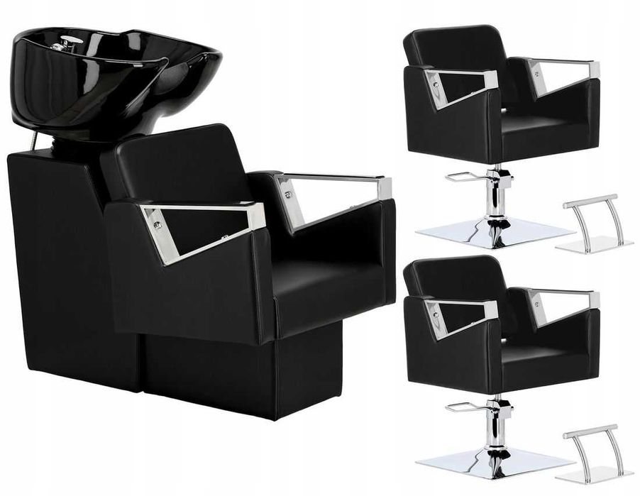 Кресло-мойка парикмахерская Tomas + 2 кресла + 2 подставки В наличи