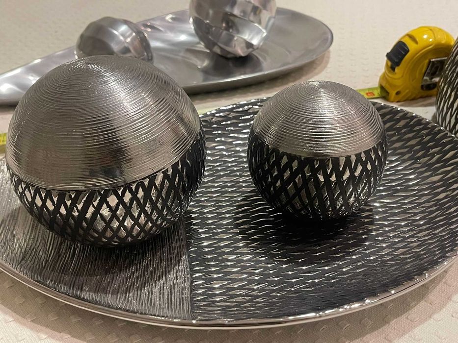 6 Peças de decoração - Tons Prateado / Metálico / Preto