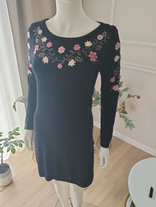 Dzianinowa sukienka bawełna wiskoza wełna