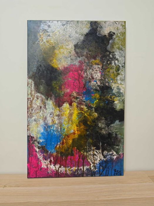 Pintura original de Rita Cristina Ghise assinada pela artista - 5 FOTOS