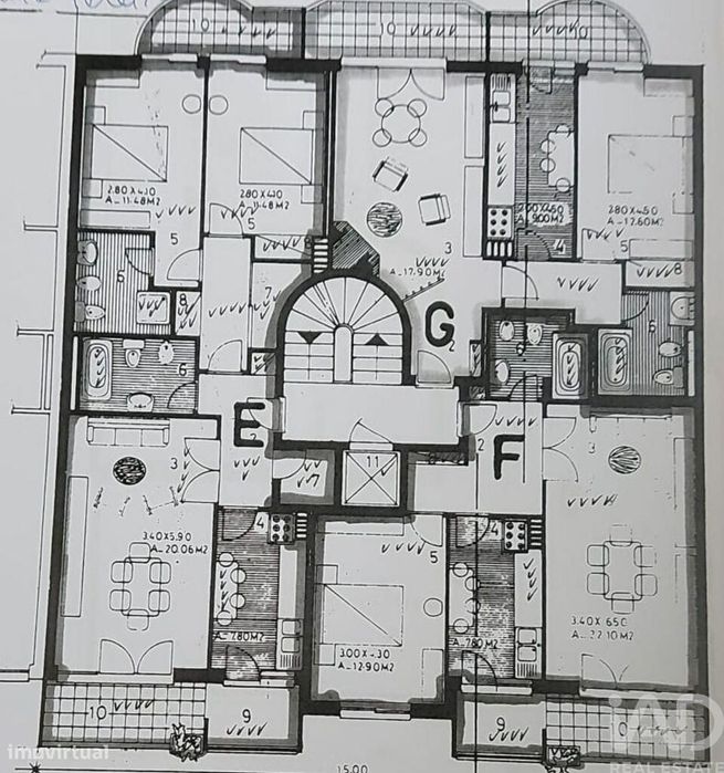 Apartamento T1 em Chafé de 55,00 m2
