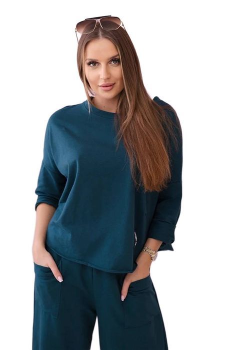 Komplet Bawełniany Bluza + Spodnie Morski
