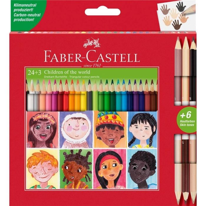 Kredki trójkątne Children of the World 24+3 kol. Faber Castell pude