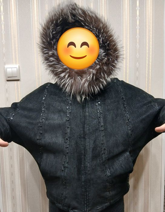Продам шкіряну куртку з хутром