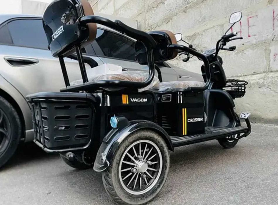 Электротрицикл трайк Crosser поднимет до 300 кг мощный  графеновая акб