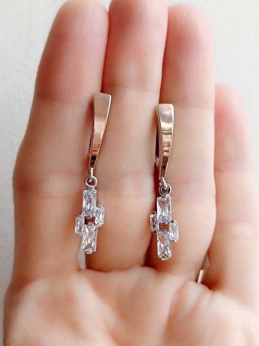Сережки срібло 925 дсту + золото 375 дсту, сережки, серебро, Україна