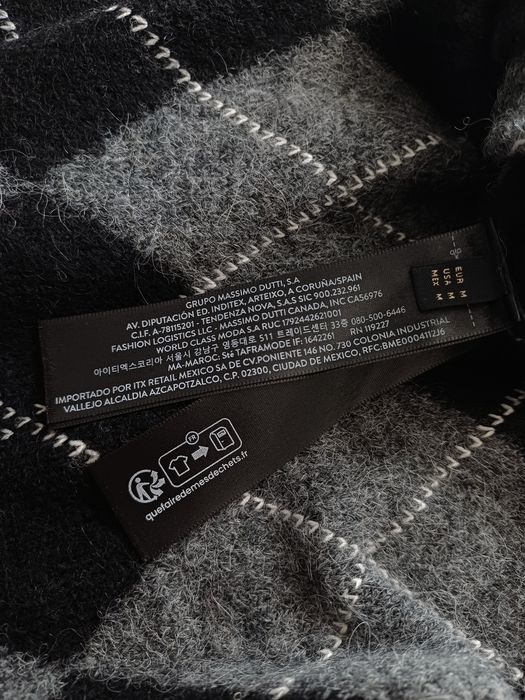 Massimo Dutti wełniany sweter damski w romby czarny szary wełna alpaka viral
