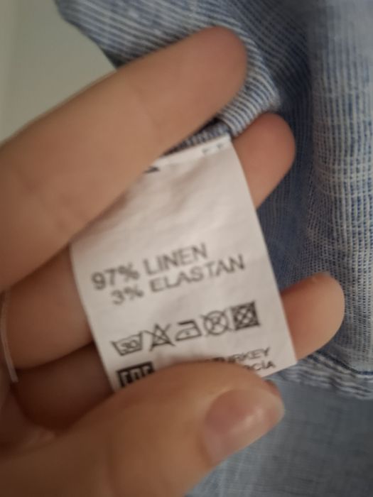 Męska koszula lniana – 97% len, 3% elastan