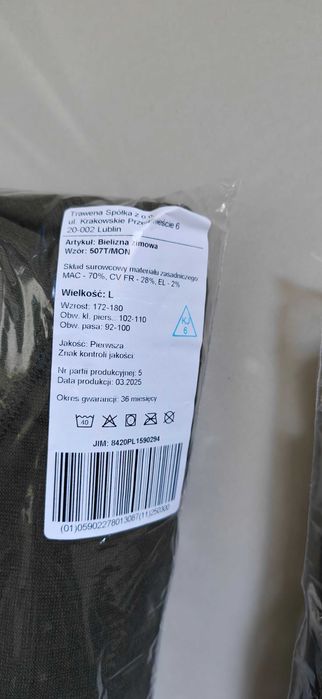 Bielizna zimowa wzór 507T/MON Rozmiar L