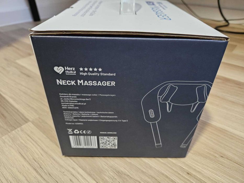 Masażer BEZPRZEWODOWY do Szyi Karku Ramion Pleców na AKUMULATOR Herz