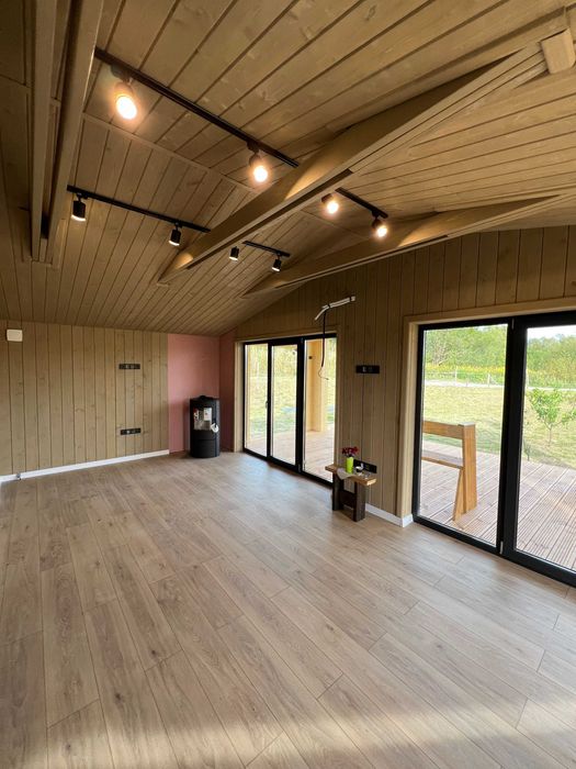 Каркасний будинок 52 м2 з терасою. Фундамент та меблі під ключ