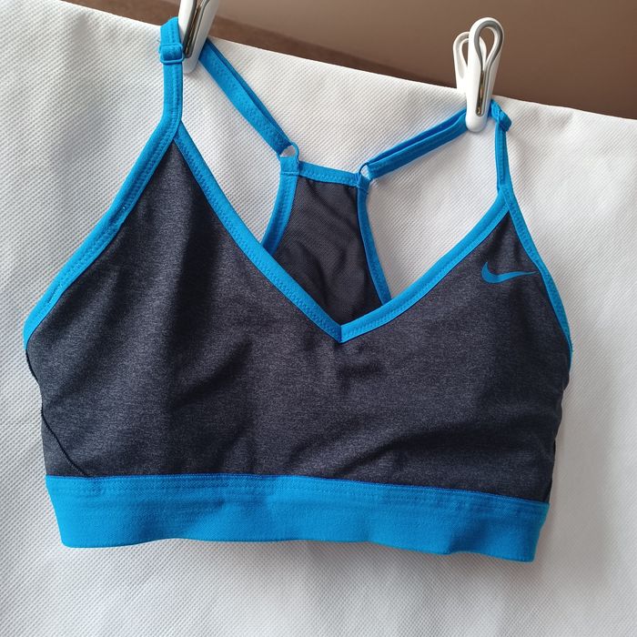 Nike piękny stanik treningowy sportowy biustonosz XS S 34 36 niebieski