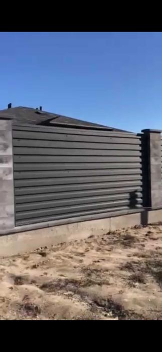 Забор с зашивкой Жалюзи, Ранчо, Профнастил, Штакет и столбов из Блоков ...