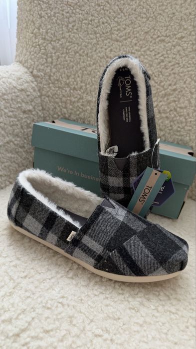 Сліпони, мокасини жіночі Toms на хутрі