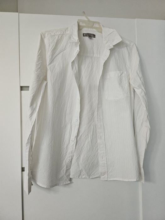 Biała koszula dla nastolatka w prążki Reporter Young