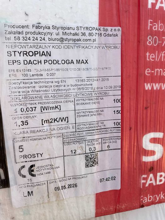 Nowy Styropian posadzkowy grubość 5cm